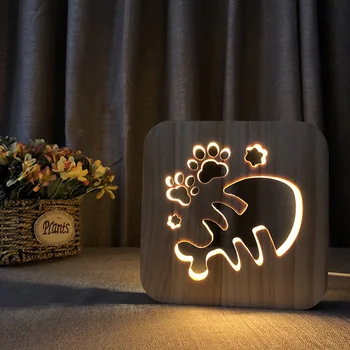 

New Creative Table Lamp Fishbone Solid Wood Night Light KT-C Led Lights Decoration Christmas Tree Lights