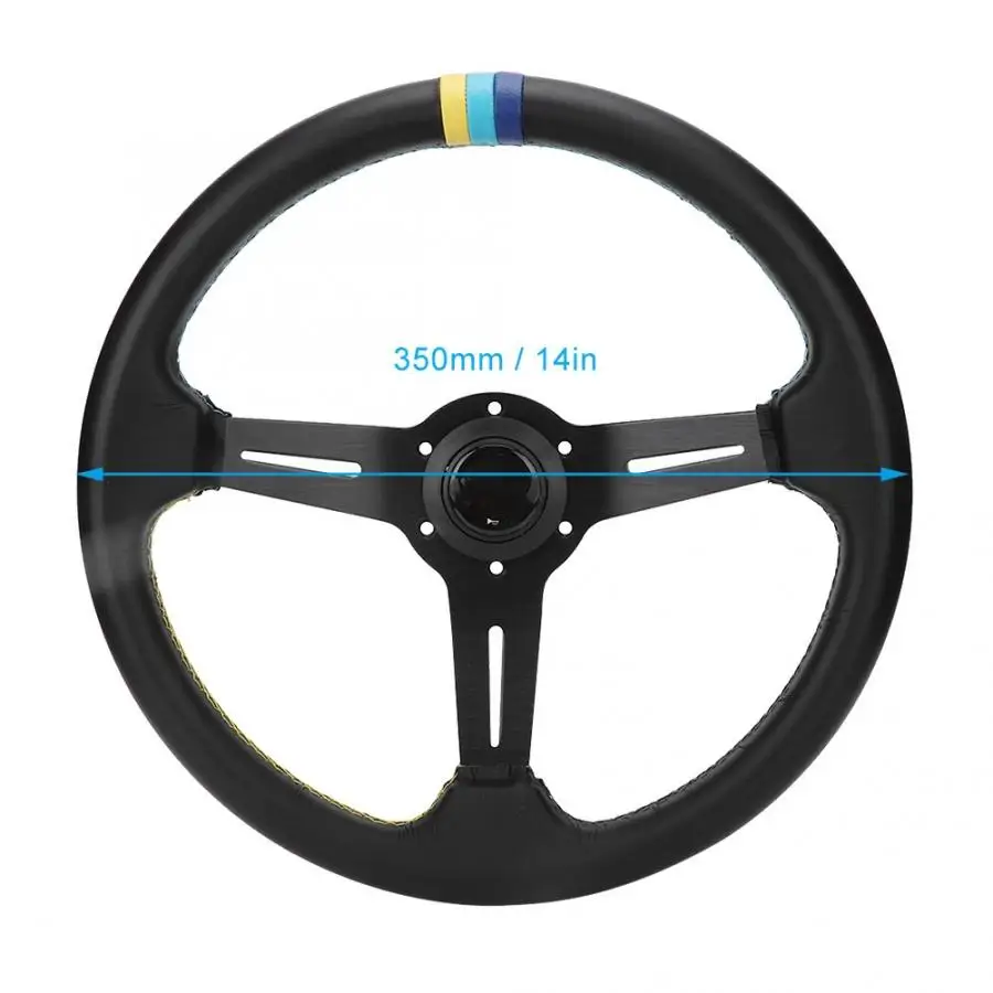 Steering Wheel Hubs 350mm/14inch Aluminum Alloy Universal Alloy Vehicle Car Black Steering Wheel araba aksesuar