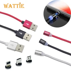 Cabo magnético de carregamento rápido do usb tipo c micro cabo de relâmpago ímã carregador de dados de carga usb cabo do telefone móvel cabo usb 1m 2m