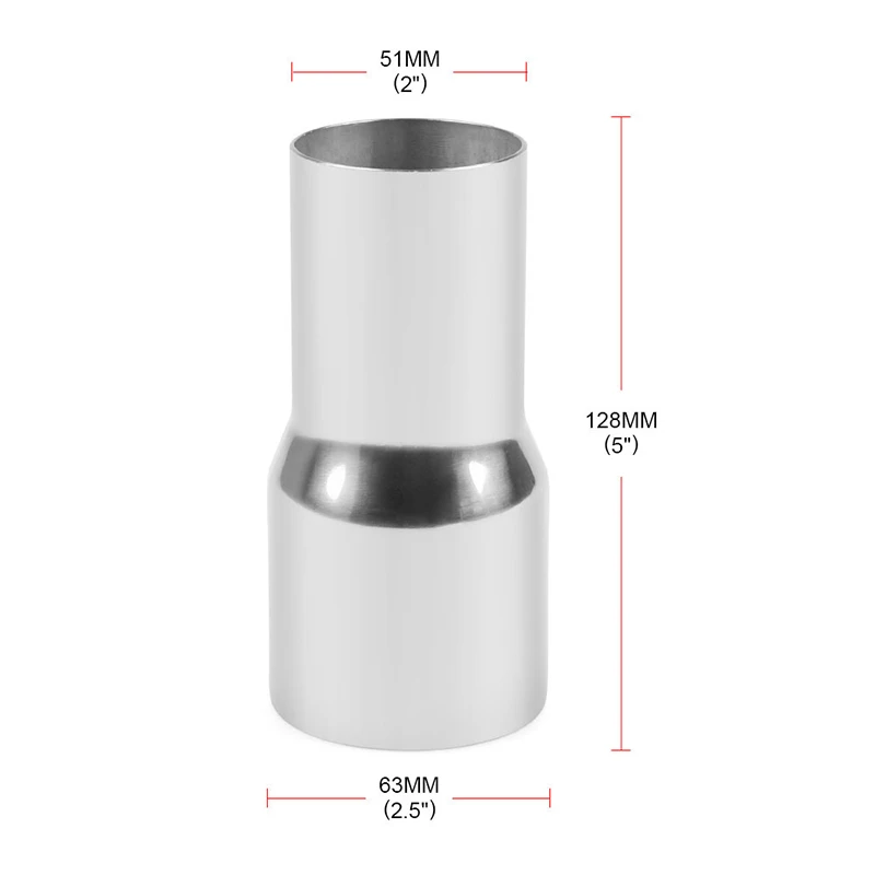 

2" To 2.5" Exhaust Pipe Connector OD Car Tube Adapter Reducer Exterior