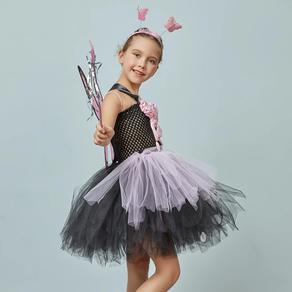 Children Girls Tulle Tutu Dress Butterfly Fairy Kids Ballet Tutus with Butterfly Wing Costume Set Children Christmas Party Dress (9)