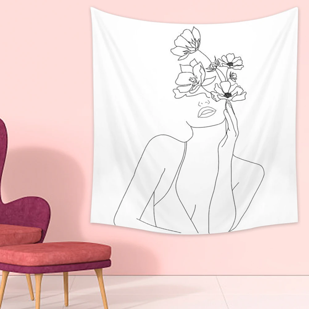 

Dorm Wall Tapestry Home Decor Multipurpose Background Minimalism Hanging Art Porch Beach Mat Women Flower Printing Bedroom