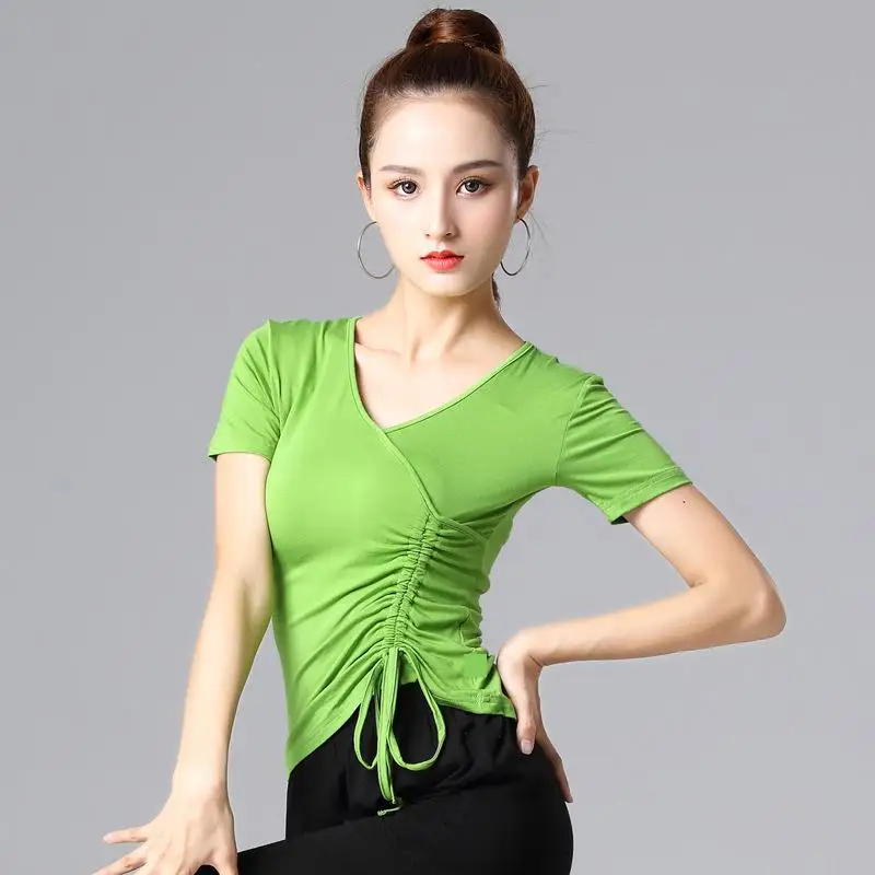 

Long Sleeve Dancewear Tops Costumes for Women Training Ballroom Dance Salsa Cha Cha Rumba Practise T Shirt