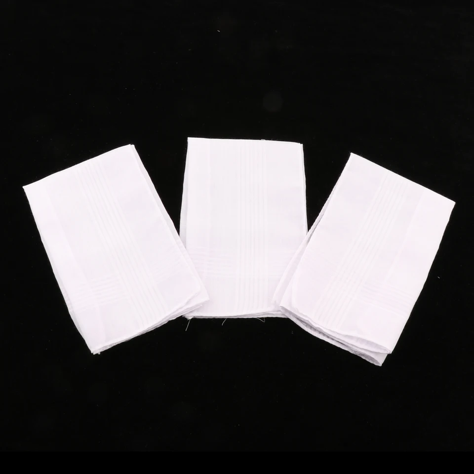 Katoenen zakdoeken - 3 pack - wit - Budget Tie