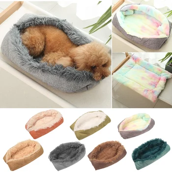 

Dual-purpose Long Plush Super Soft Dog Bed Cat Bed Pet Kennel Sleeping Bag Lounger Cat House Winter Warm Sofa Basket