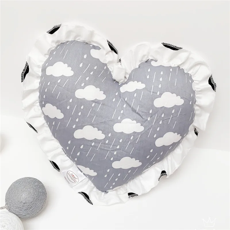 INS Nordic Baby Pillow Anti-bending Cotton Baby Small Pillow Mini Comfort Heart-shaped Cushion Baby Room Decoration down comforter