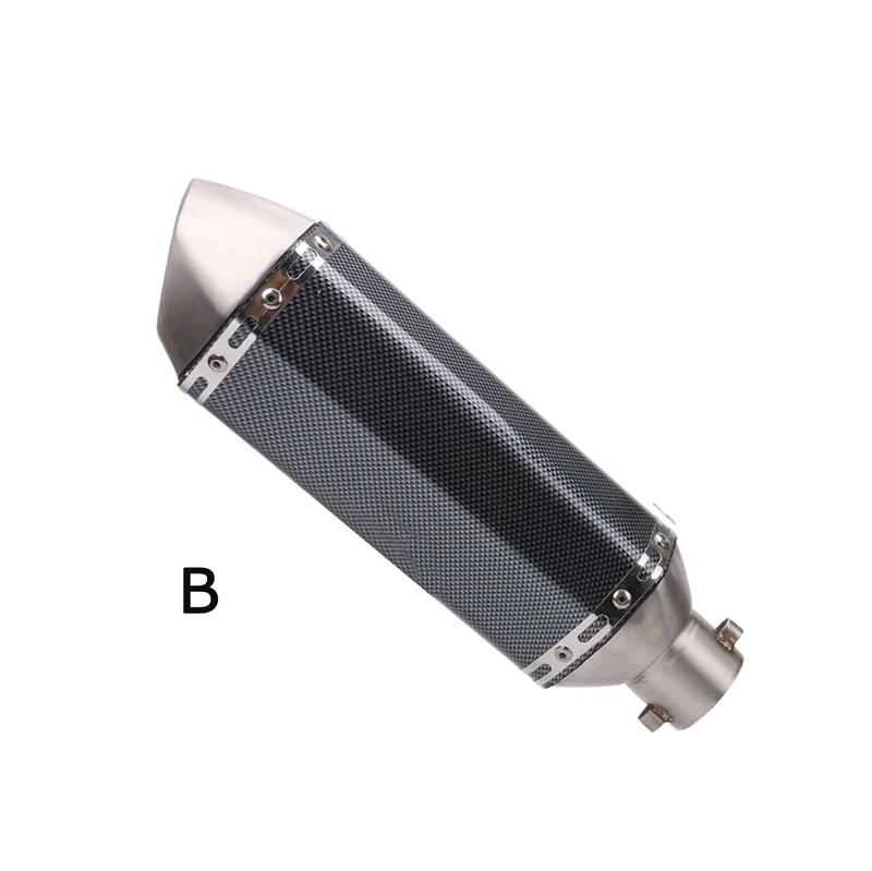 Motorcycle modified sports car locomotive street car exhaust pipe muffler universal exhaust pipe stainless steel small hexagon - Цвет: B