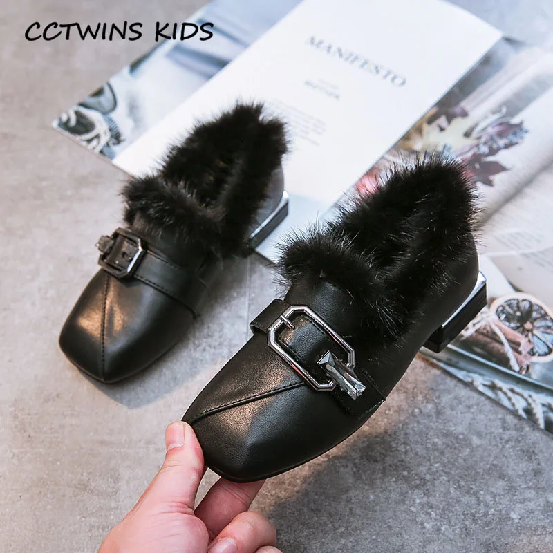 CCTWINS/детская обувь; коллекция года; Сезон Зима; Детские брендовые теплые лоферы из искусственной кожи на плоской подошве; Модные слипоны для девочек; обувь для малышей; LM2091