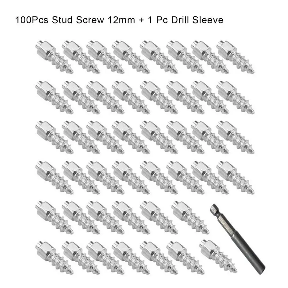 100PCs 4*12mm Snow Screw Tire Studs Anti Skid Falling Spikes Wheel Tyres for Car Motorcycle Bicycle for Car Winter Emergency wheel tyre studs