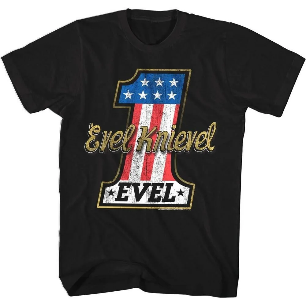 Официальный Evel Knievel Stars & Stripes Stunt Rider мужская футболка мотоциклетная Байкерская