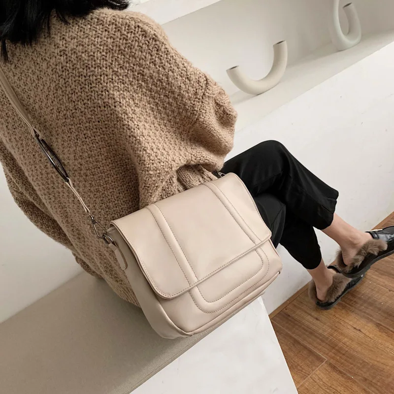 

High Grade Sense Western Style Soft Bag WOMEN'S Bag 2020 Popular New Style Korean-style Versatile Textured Shoulder Bag Fashion