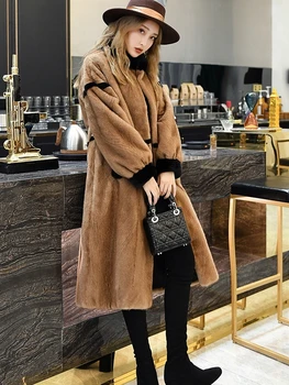 

Long Natural Fur Coat Women Winter Jacket Real Mink Fur Coat Female Clothes Luxury Coats and Jackets Women 2020 730 KJ3776