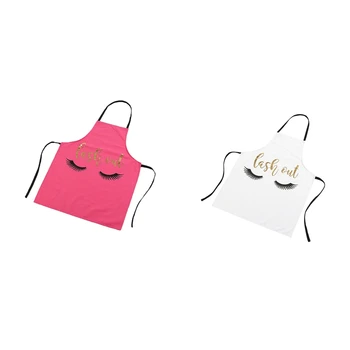 

2 Pcs Lovely Bronzing Eyelash Pattern Kitchen Apron Women Adult Home Cooking Baking Cleaning Aprons Bibs Kitchen Tools Accessori
