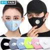 1Pcs Black Mouth Mask with Breath Value Breathing Face Mask Dust Cotton Mask Washable and Reusable for Man Woman Outdoor 1