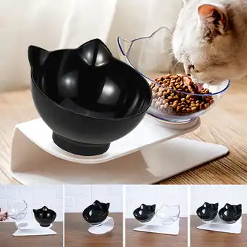 

Non-slip Cat Bowls Double Bowls Raised Stand Protection Cervical Creative Transparent Cats Dogs Feeders Bowl Pet Supplies