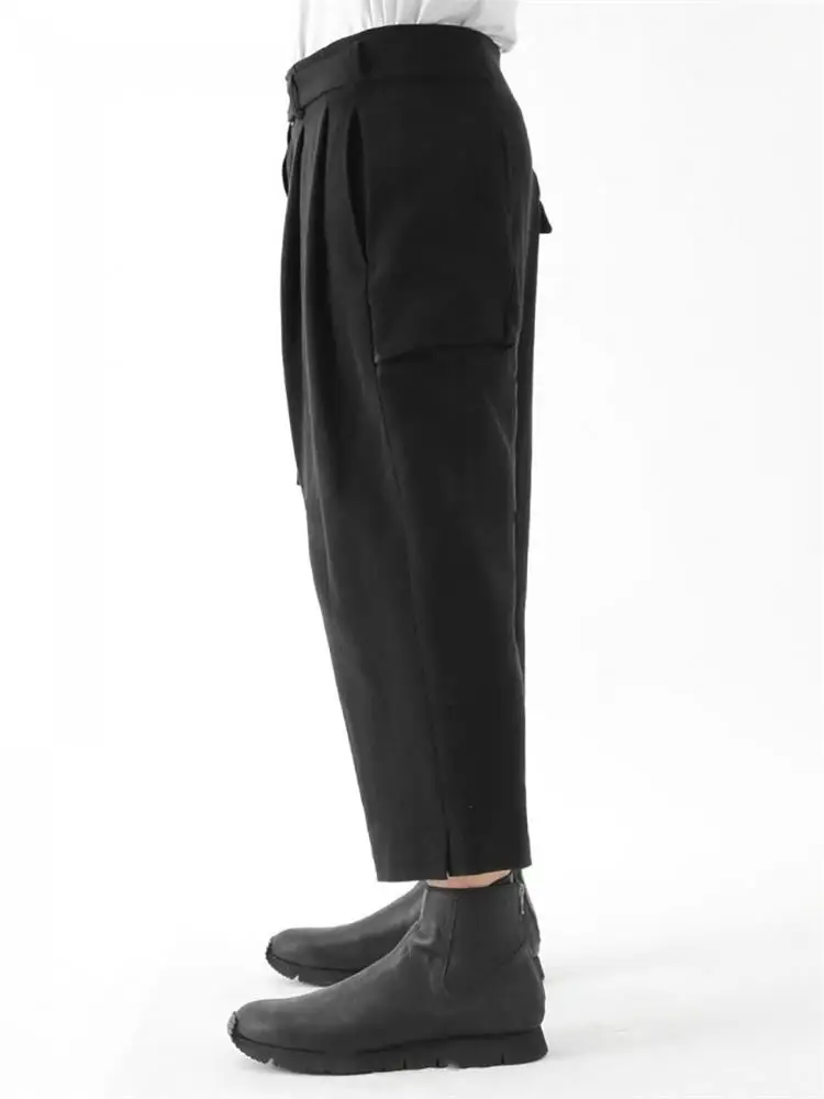 Men's Casual Pants Straight Pants Turnip Pants Spring And Autumn New Black Simple Loose Youth Fashion Large Size Nine Points