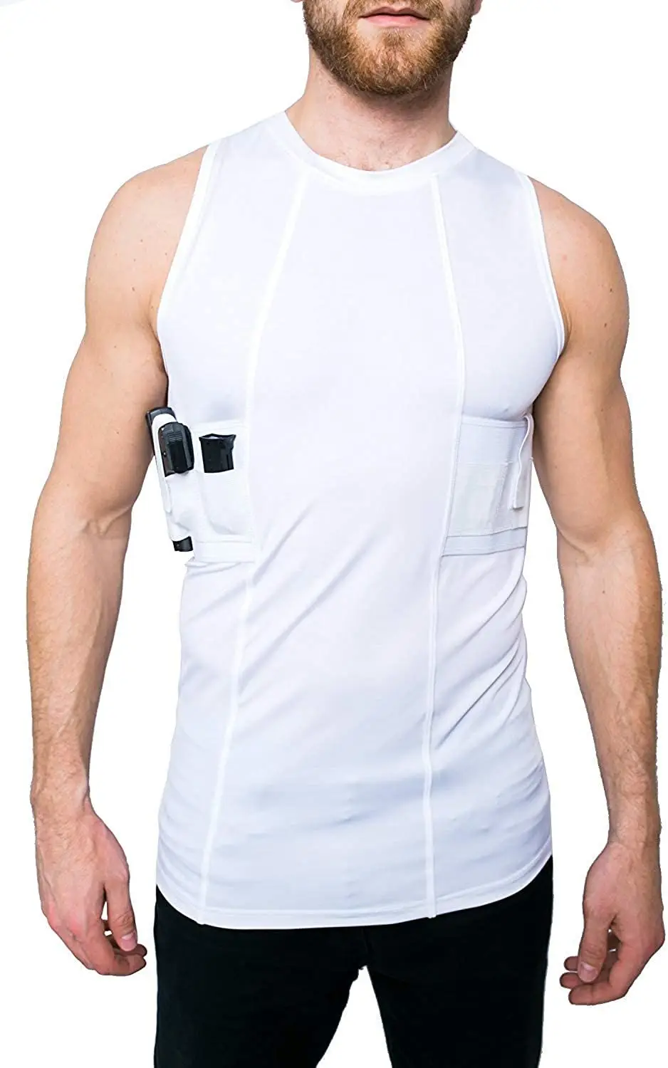 Мужская футболка на бретелях LOVESLF с круглым вырезом кобурой для ружья