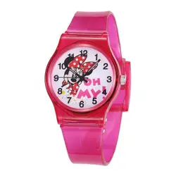 2019 новые кварцевые наручные часы с милым Микки Маусом для девочек и мальчиков, популярные часы, часы с Минни Маус