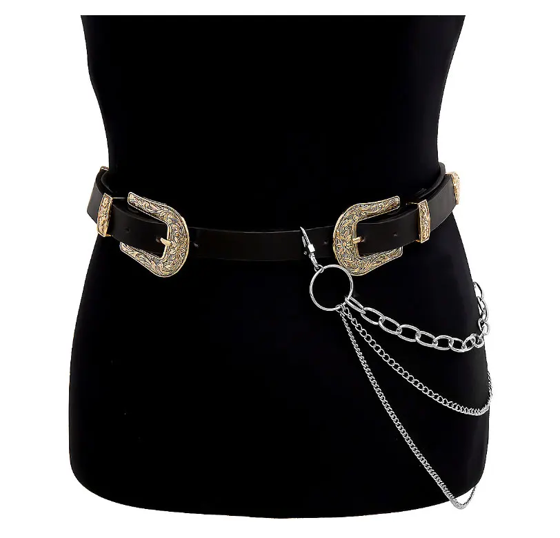 Women Silver Gold Chain Belt