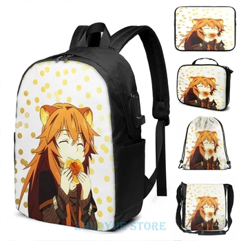 

Raphtalia - The Rising of the Shield Hero USB Charge Backpack men School bags Women bag Travel laptop bag