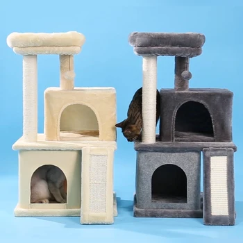 

Cat Furniture Tower Condo Furniture With Cat Sleeping Protecting Scratching Post Pet Kitten House Play Castle Climbing Tree