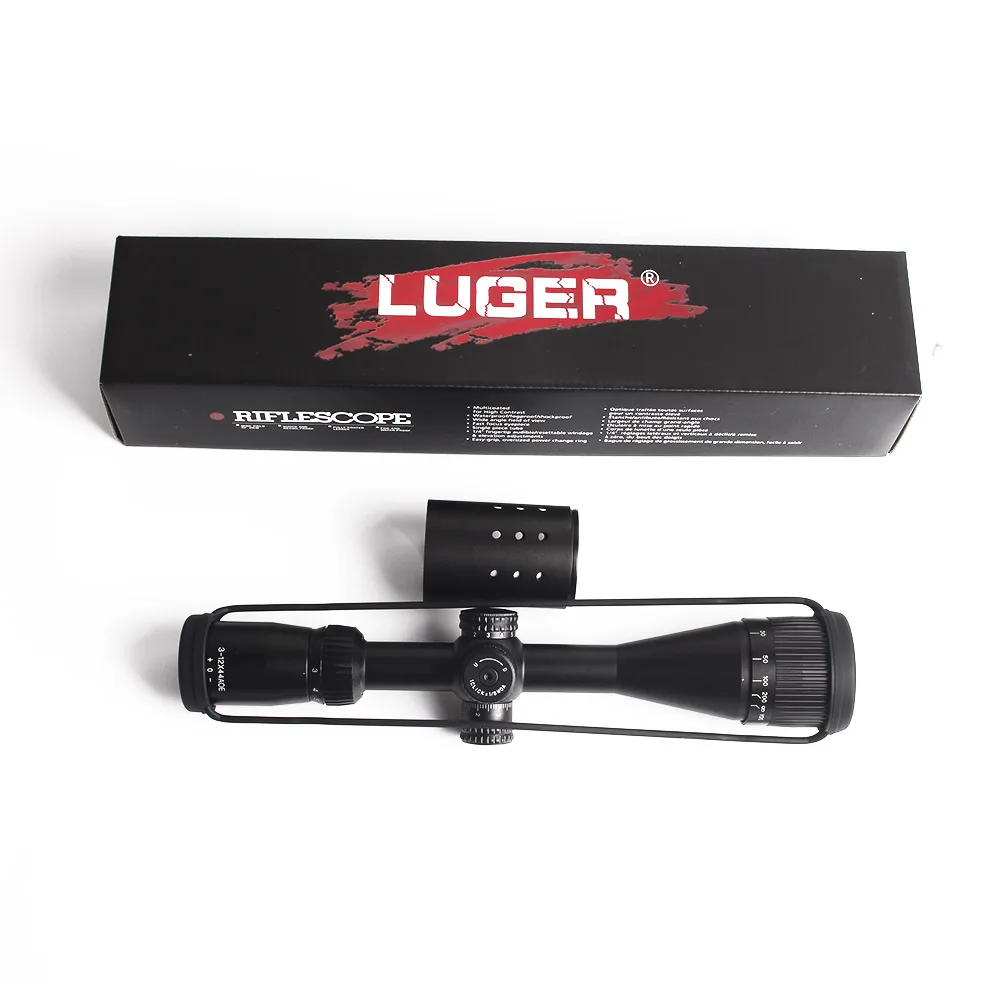 LUGER 3-12X44 AOE охотничий прицел в красную и зеленую точку Illnuminated Riflescope Sniper Airsoft Air guns тактический оптический прицел