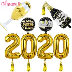Amawill 2020 набор воздушных шаров счастливый новый год винный шарик для бутылки фольга кисточка новогодний фестиваль Рождественская вечеринка