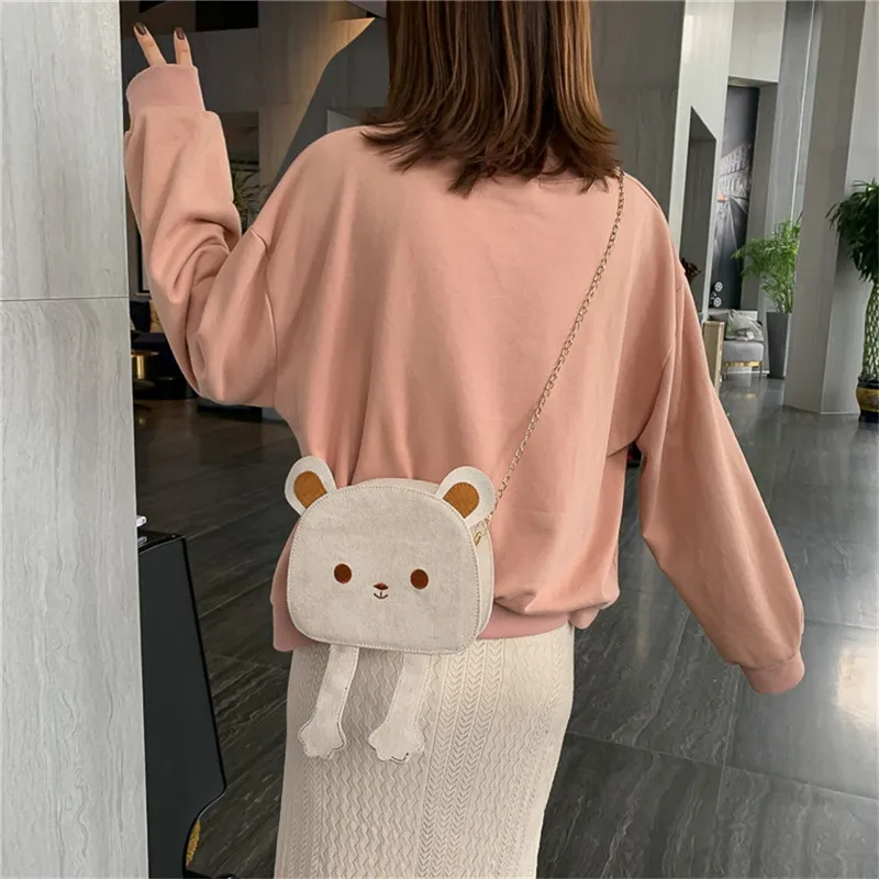 Детские кошельки для монет для маленьких девочек; маленький мини-кошелек с милым медведем; сумка-мессенджер на плечо с цепочкой; Сумка-слинг; bolsos mujer