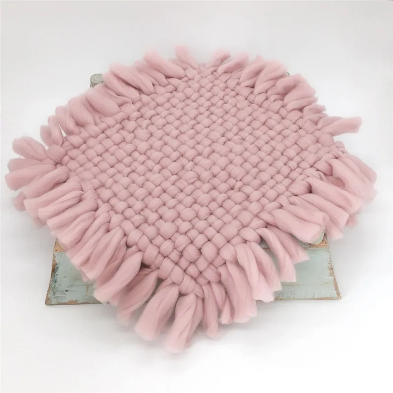 Baby Mattress Newborn baby photography square blankets coarse wool weaving decorative carpet studio shooting accessories basket