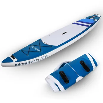 

ANCHEER 11'' Double-layer Surf Boat Inflatable Stand Up Paddle Board Sup Surfing 1000D Brushed SurfBoard Wakeboard Bodyboard