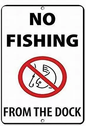 No Fishing from The Dock Style 1 Activity Sign Park Signs 8X12 Tin Warning Parking Crossing by LoMall | Дом и сад
