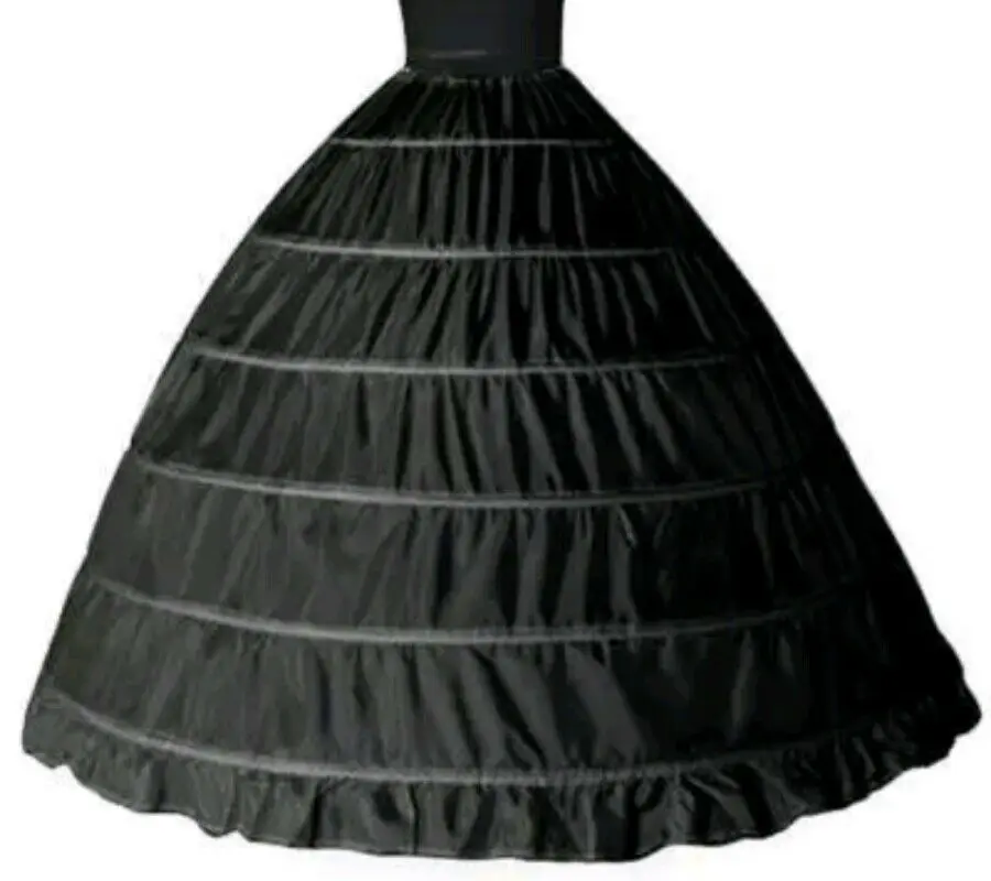 

6 Hoop Skirt Petticoat Black Wedding Bridal