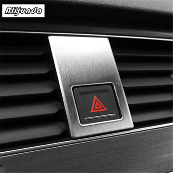 Günstig 1 PC. Edelstahl Salon Doppel Flash Notfall Taste Rahmen Dekoration Beutel Trim Für Volkswagen Golf 7 2014 2015