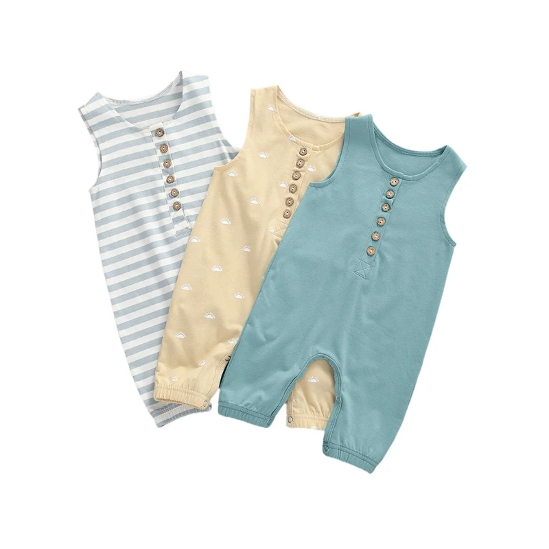 2020 Детская летняя одежда детский комбинезон без рукавов для маленьких мальчиков