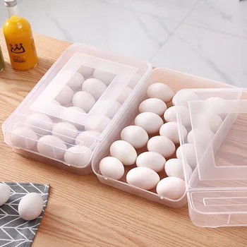 

Egg Box Easy Clean Storage Case With Lid Freshness Transparent PP Home Space Saving Stackable Kitchen Refrigerator Dustproof