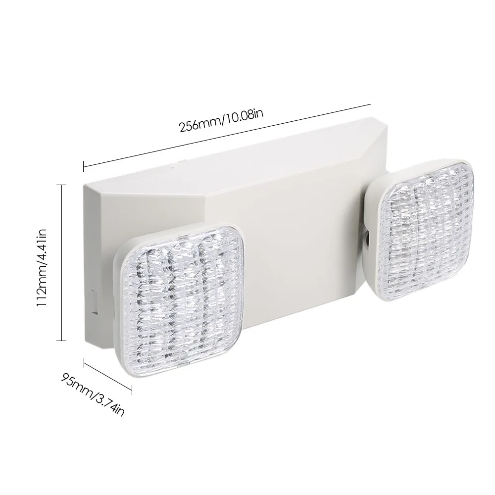 NEWKBO AC85-265V LEDs Emergency Light Two-Head Adjustable 1800mAh Batterys Wall-Mounted Lamp for Residential Commercial Garage