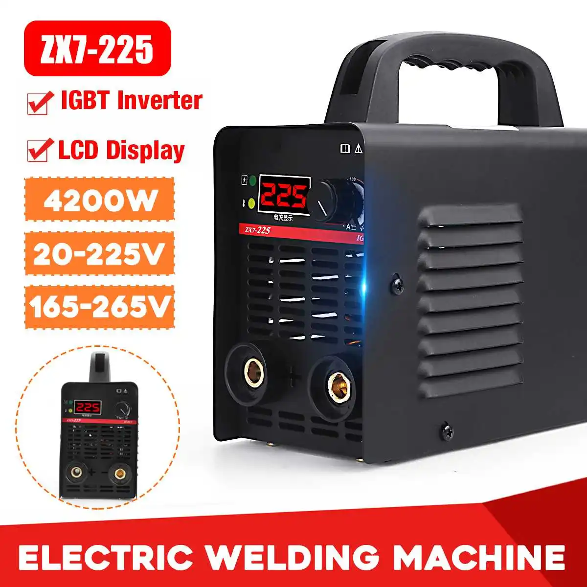 FORGELO 4200 Вт сварочный DC инвертор ARC MMA 225Amp ЖК-дисплей сварочный аппарат инструмент для дома начинающих легкий эффективный FORGELO 4200 Вт сварочный DC инвертор ARC MMA 225Amp ЖК-дисплей сварочный аппарат инструмент для дома начинающих легкий эффективный