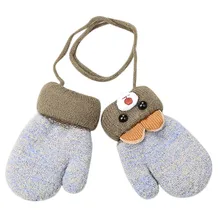 Kids Hanging Gloves Mittens Rope Gloves Full neck Gloves Warm Winter Baby Boys Girls Knitted for Finger Children Toddler