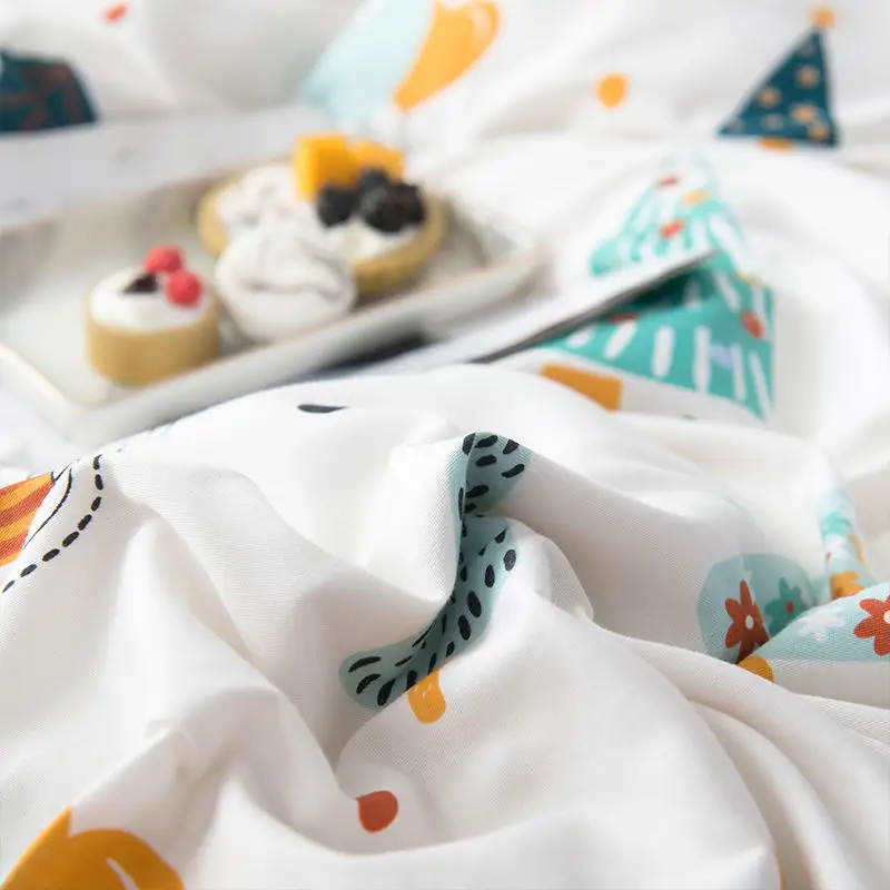 Скандинавский Зимний лес с принтом маленьких животных пододеяльник 100% хлопок