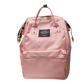 

Women's Unisex Solid Backpack School Travel Bag Double Shoulder Zipper School Bag Rucksack Knapsack Sac A Dos Femme #T1G