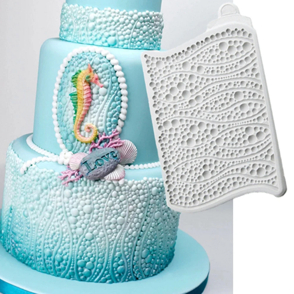 

Bubbles & Beads Mold Fondant Cake Tools Silicone Molds Sugarcrafts Chocolate Baking Tools for Cakes Gumpaste Fimo