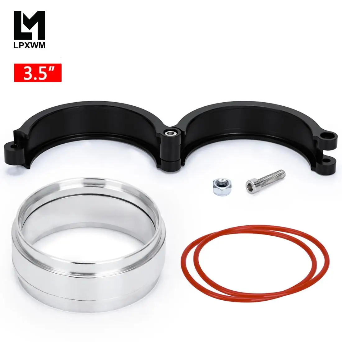 

LPXWM- Exhaust V-band Clamp w Flange System Assenbly Anodized Clamp For 3.5\" OD Turbo Dump Pipe LPXWM-VCE04