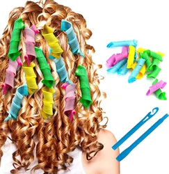 18PCS Hair Curlers for Women DIY Magic Rollers Sticks Can Stay Overnight Heatless Soft Curls Modeler Bendy Styling Tools