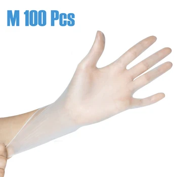 

100pcs Disposable Gloves Transparent Plastic Food Prep Safe Gloves for Cooking Kitchen BBQ Cleaning