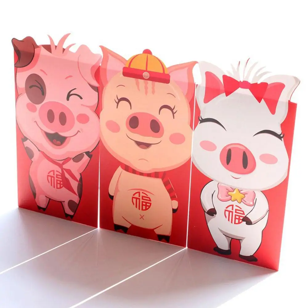 Аксессуары для фестиваля красные конверты денег милая Изысканная бумага 6 шт.