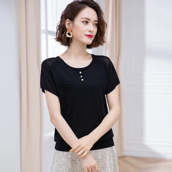 

2020 casual loose round neck side pockets solid color sweater women red