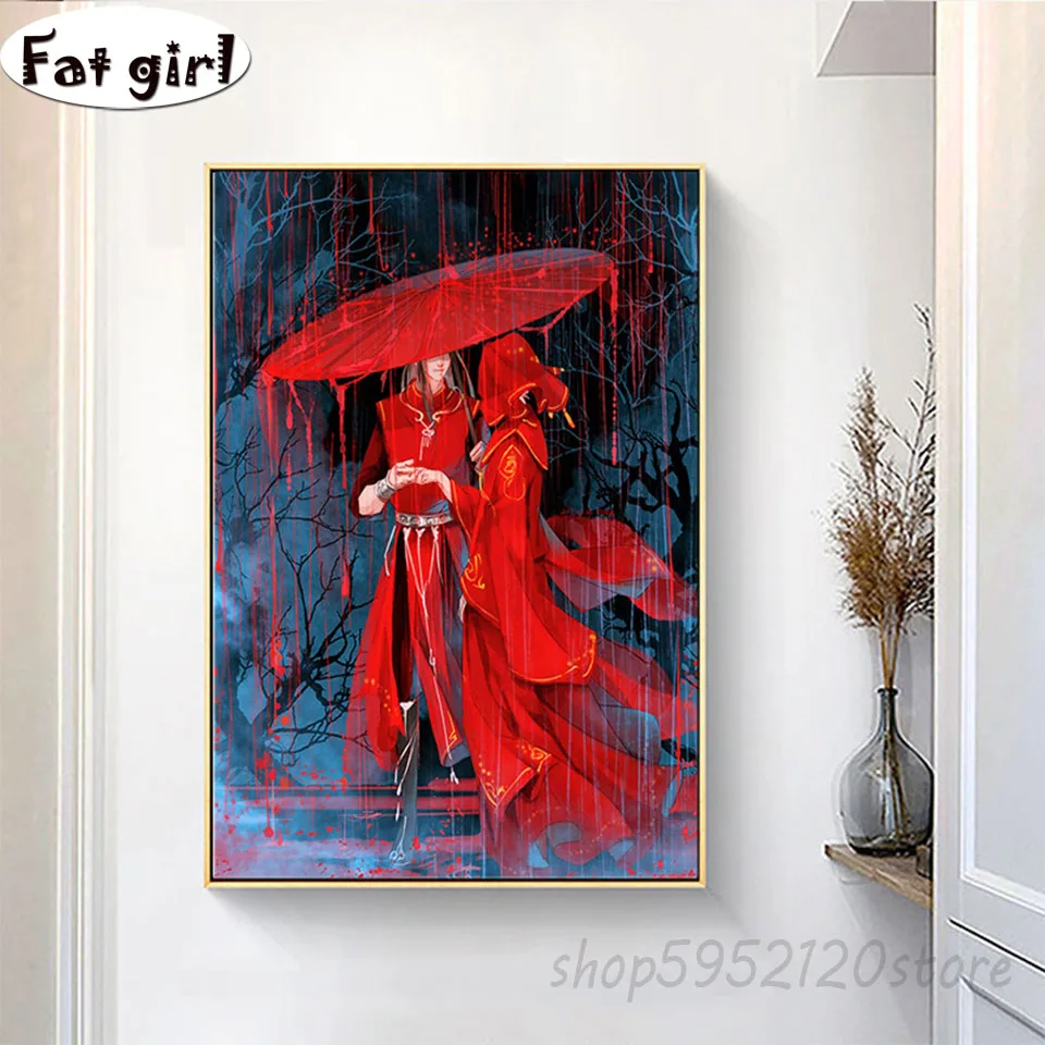 Красное свадебное платье для пары DIY полностью квадратная Алмазная мозаика