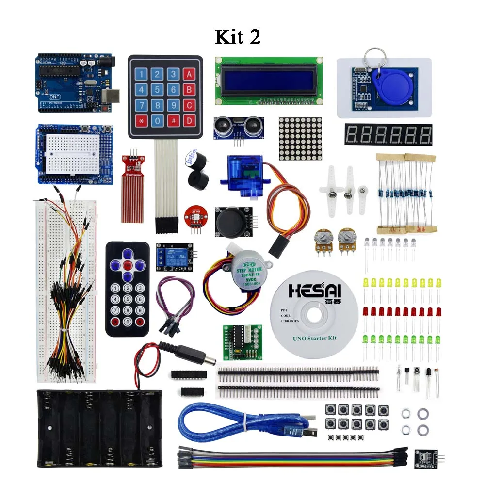 Kit 2 Стартовый набор/Обучающий набор(UNO R3) RFID стартовый набор UNO базовый стартовый Обучающий набор обновленная версия - Цвет: Kit 2