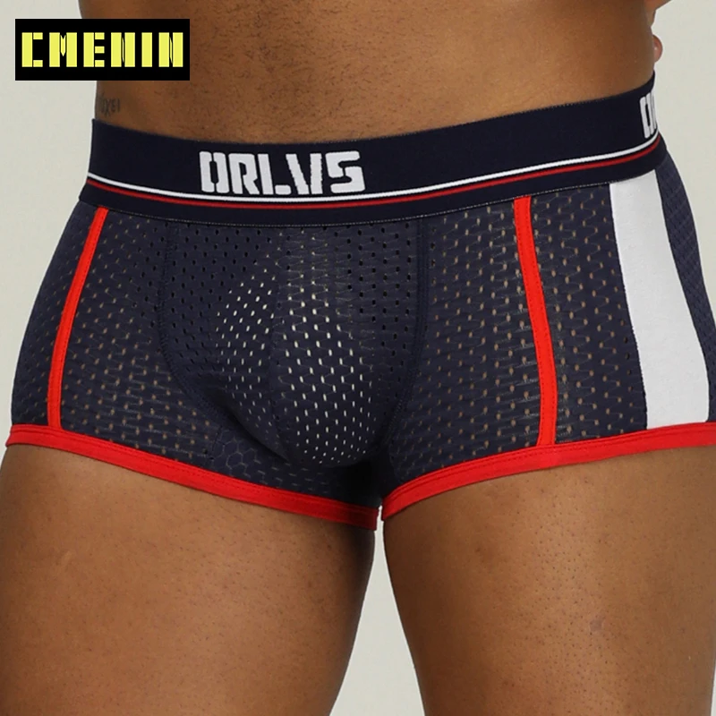 Мужские трусы боксеры Gay Mesh boxerкороткие Дышащие Боксеры Мужское нижнее белье мужские трусы забавные трусы Homme мужская одежда OR193