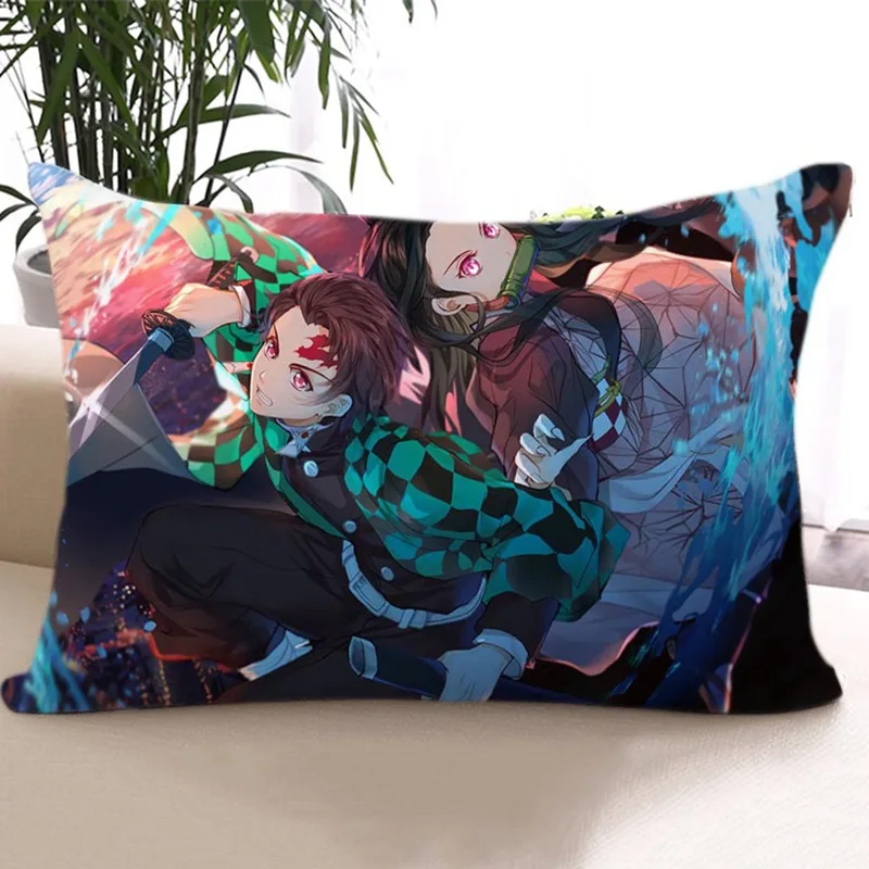 

2020 Demon Slayer Pillowcase Kimetsu No Yaiba Printed Pillow Cover Anime Grils Decorative Pillowcase Customize Gift 50x30cm